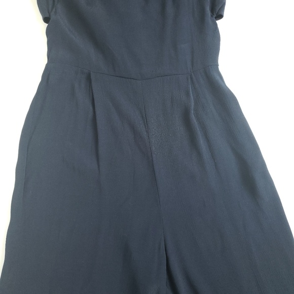 Bershka Navy Cut Out Wide Leg Jumpsuit - Picture 6 of 8